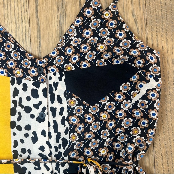 Topshop Women’s Spaghetti Strap Bohemian Patchwork Romper Size US 2 - Picture 6 of 16